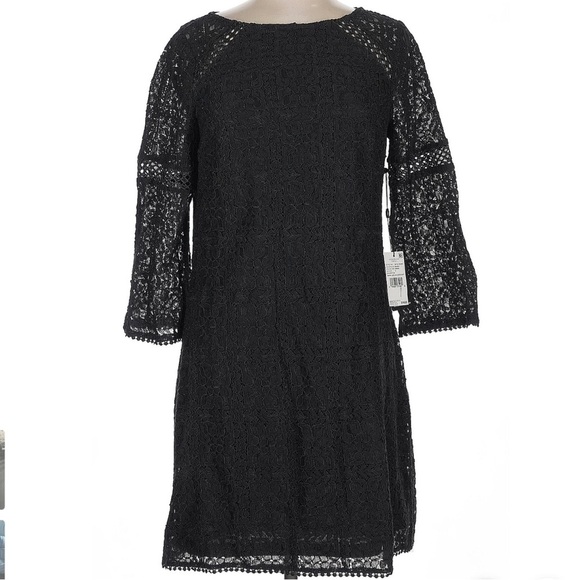 NWT ADRIANNA PAPELL 3/4 Sleeve Lace Detail Zip Back Lined Dress Size 8 - Picture 1 of 4